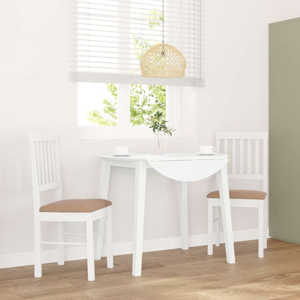 vidaXL Eetkamerstoelen met kussens 2 st massief hout rubber bruin