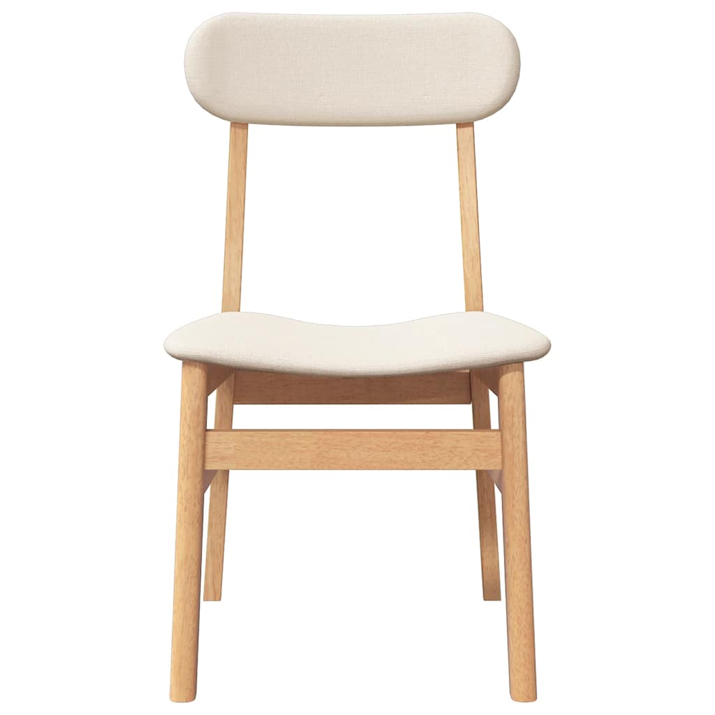 vidaXL Eetkamerstoelen met kussens 2 st massief hout rubber bruin