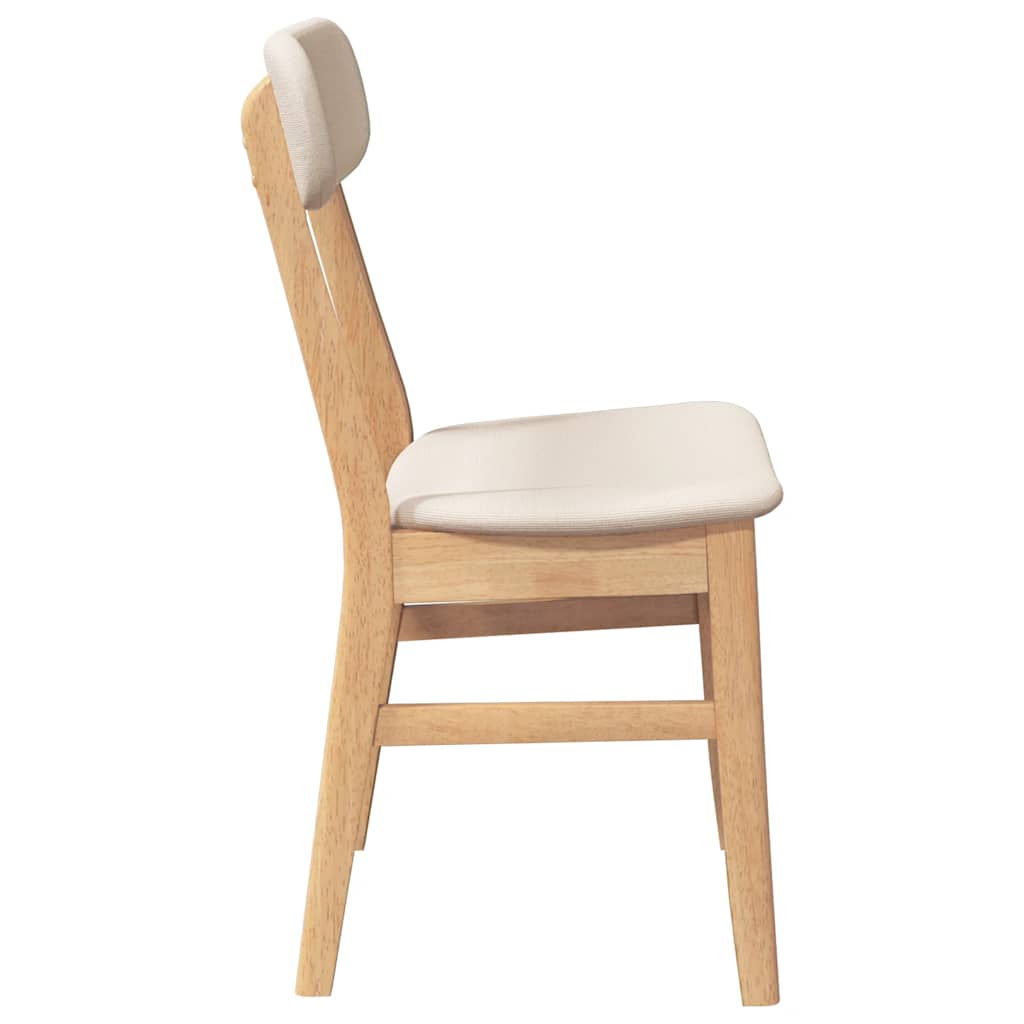 vidaXL Eetkamerstoelen met kussens 2 st massief hout rubber bruin