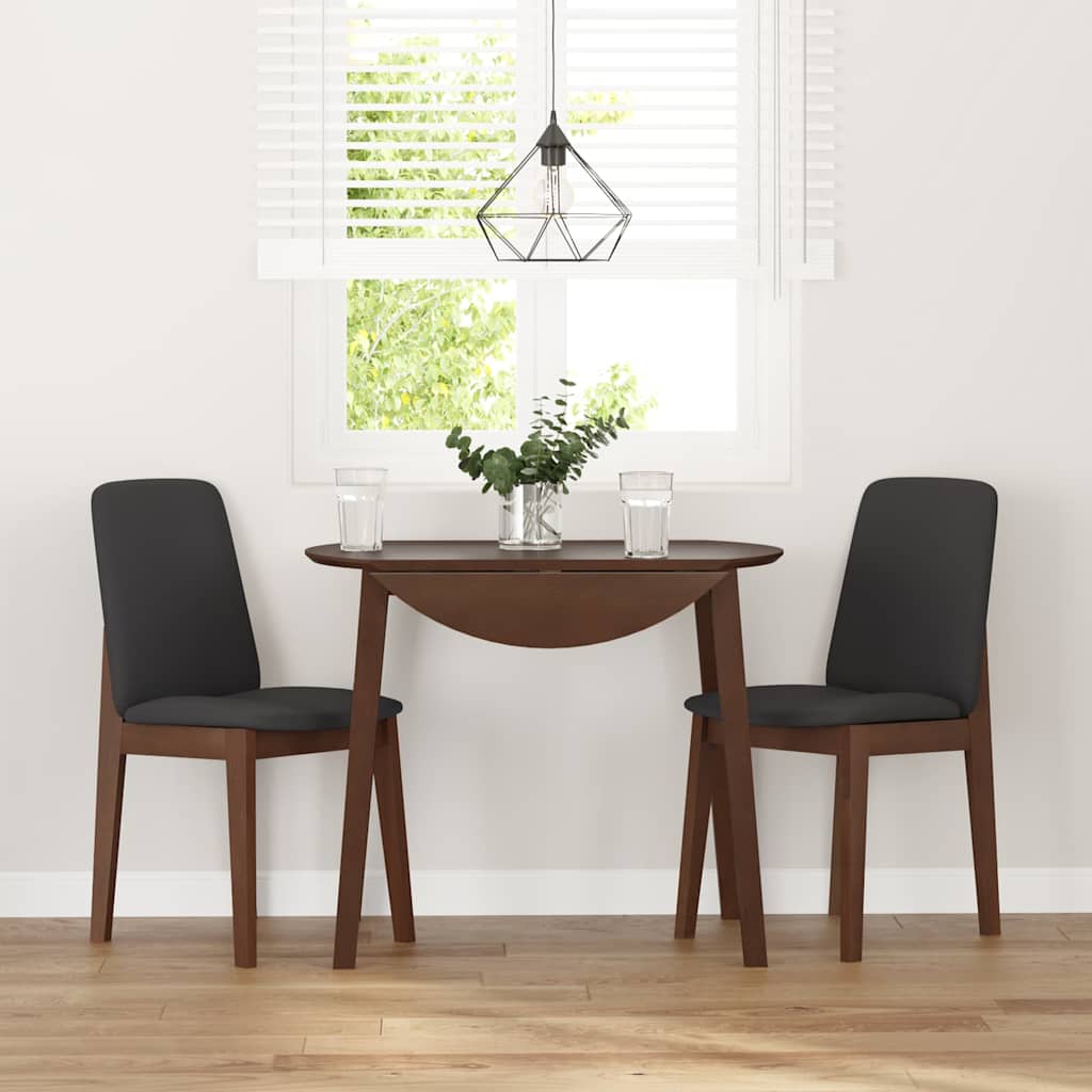 vidaXL Eetkamerstoelen met kussens 2 st massief hout rubber bruin