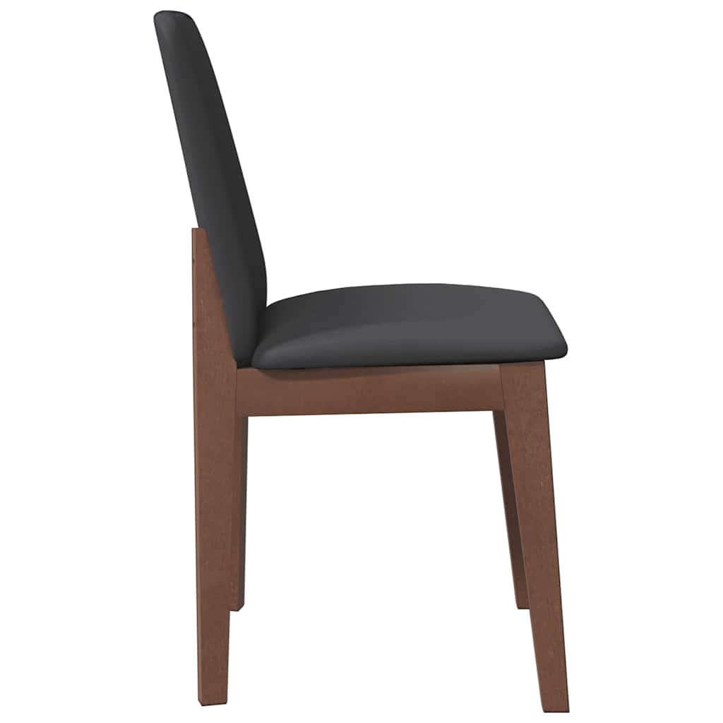 vidaXL Eetkamerstoelen met kussens 2 st massief hout rubber bruin