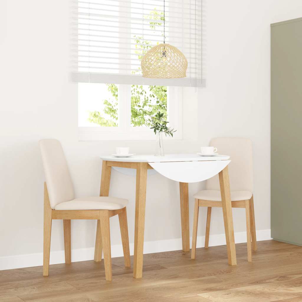 vidaXL Eetkamerstoelen met kussens 2 st massief hout rubber bruin