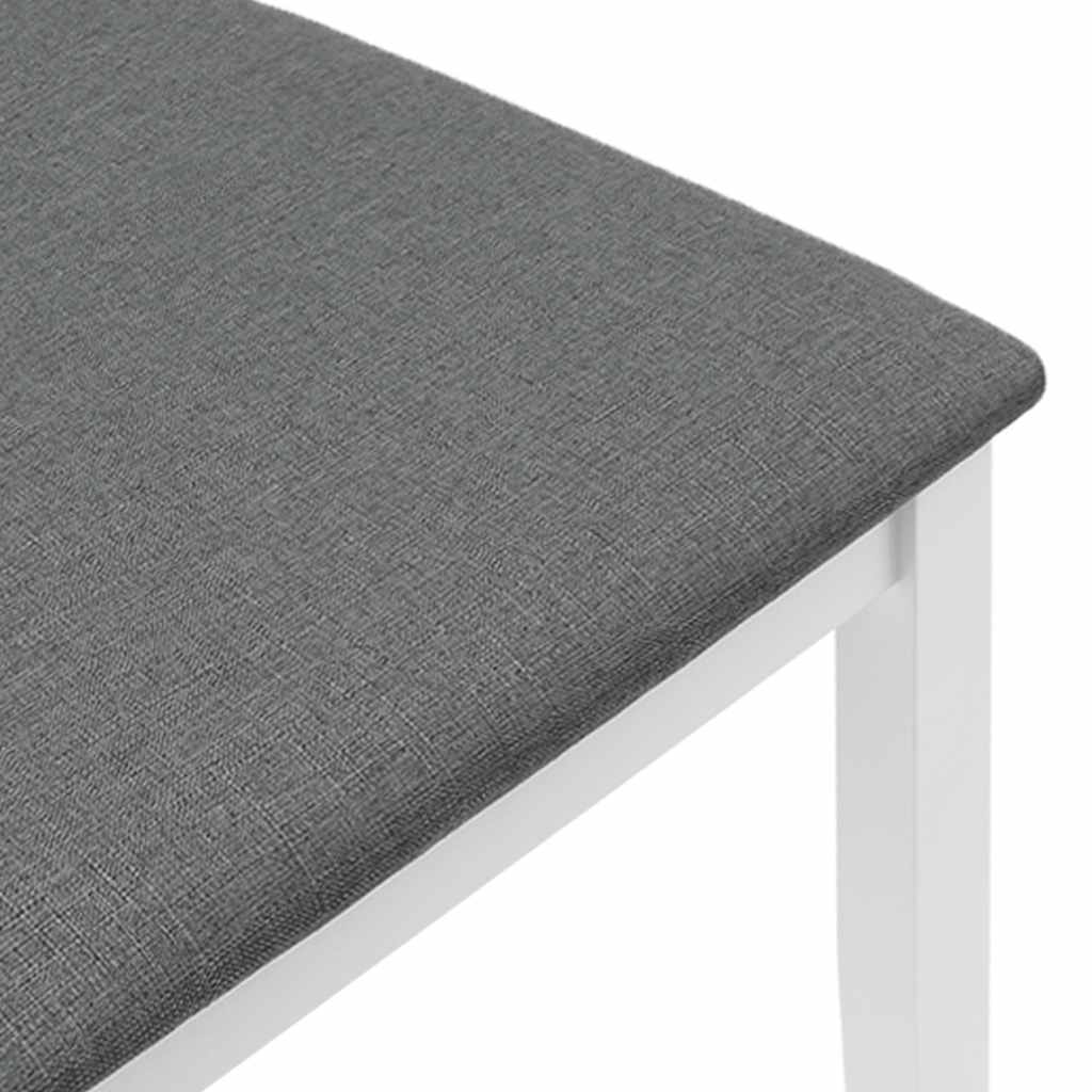 vidaXL Eetkamerstoelen met kussens 2 st massief hout rubber wit