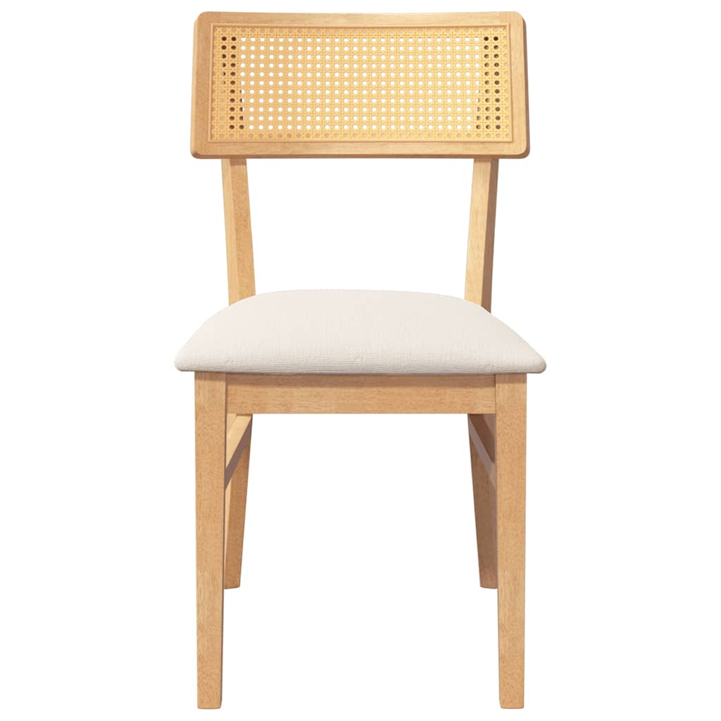 vidaXL Eetkamerstoelen met kussens 2 st massief hout rubber bruin