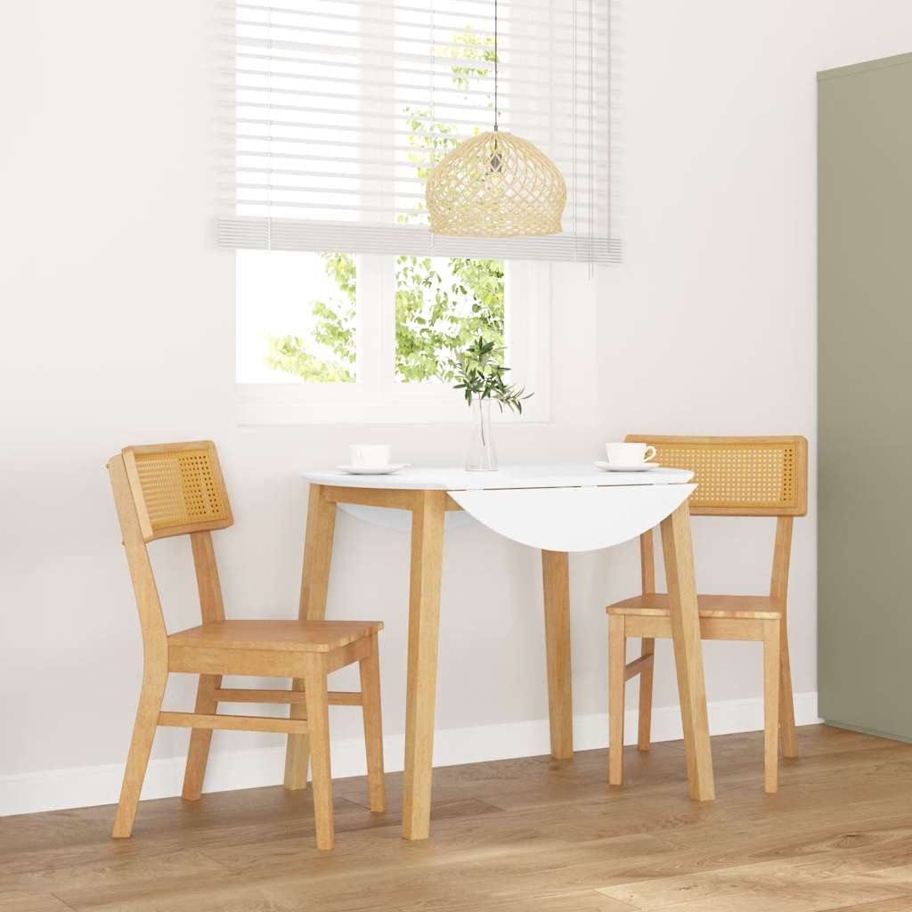 vidaXL Eetkamerstoelen met kussens 2 st massief hout rubber bruin