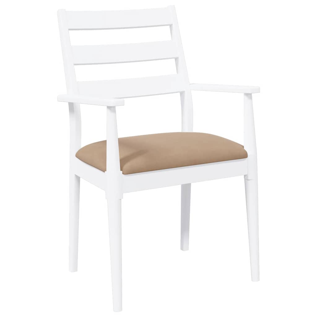 vidaXL Eetkamerstoelen met kussens 2 stuks bruin massief hout rubber
