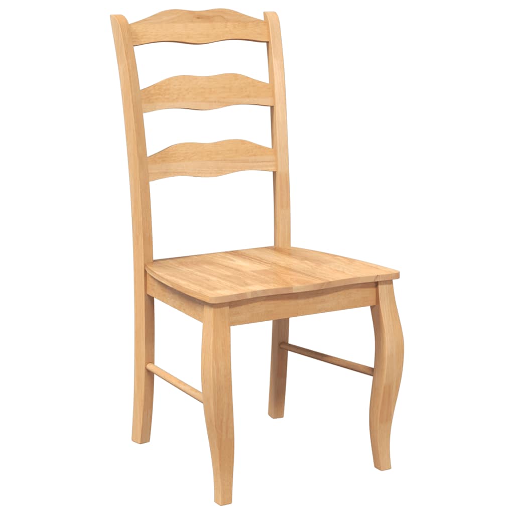 vidaXL Dining Chairs with Cushions 2 pcs Brown Solid Rubberwood