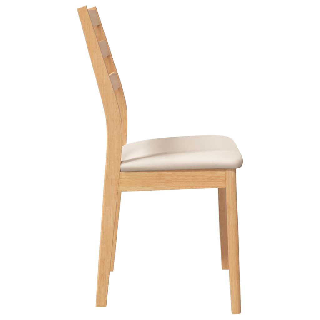 vidaXL Dining Chairs with Cushions 2 pcs Solid Rubberwood Brown