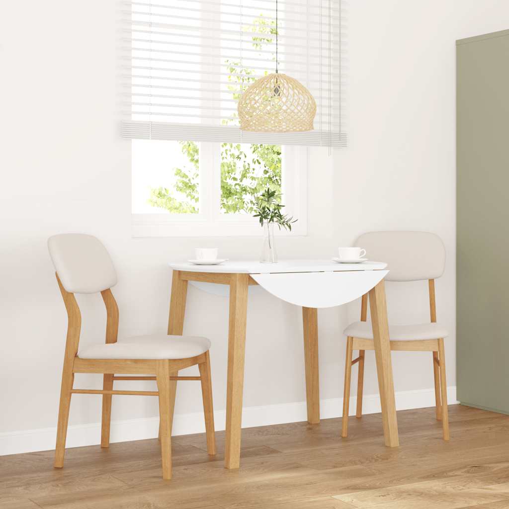 vidaXL Eetkamerstoelen met kussens 2 st massief hout rubber bruin