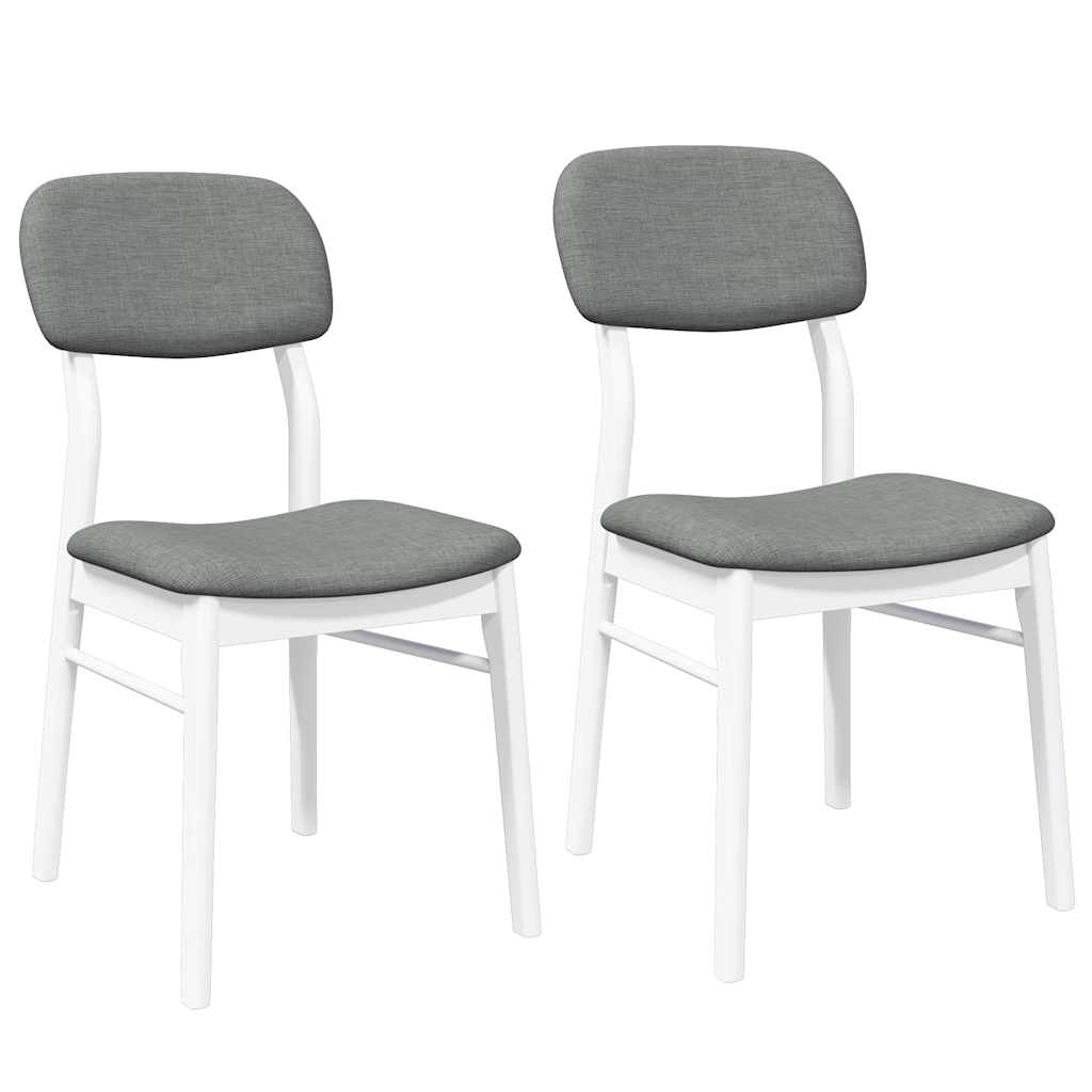 vidaXL Eetkamerstoelen met kussens 2 st massief hout rubber bruin