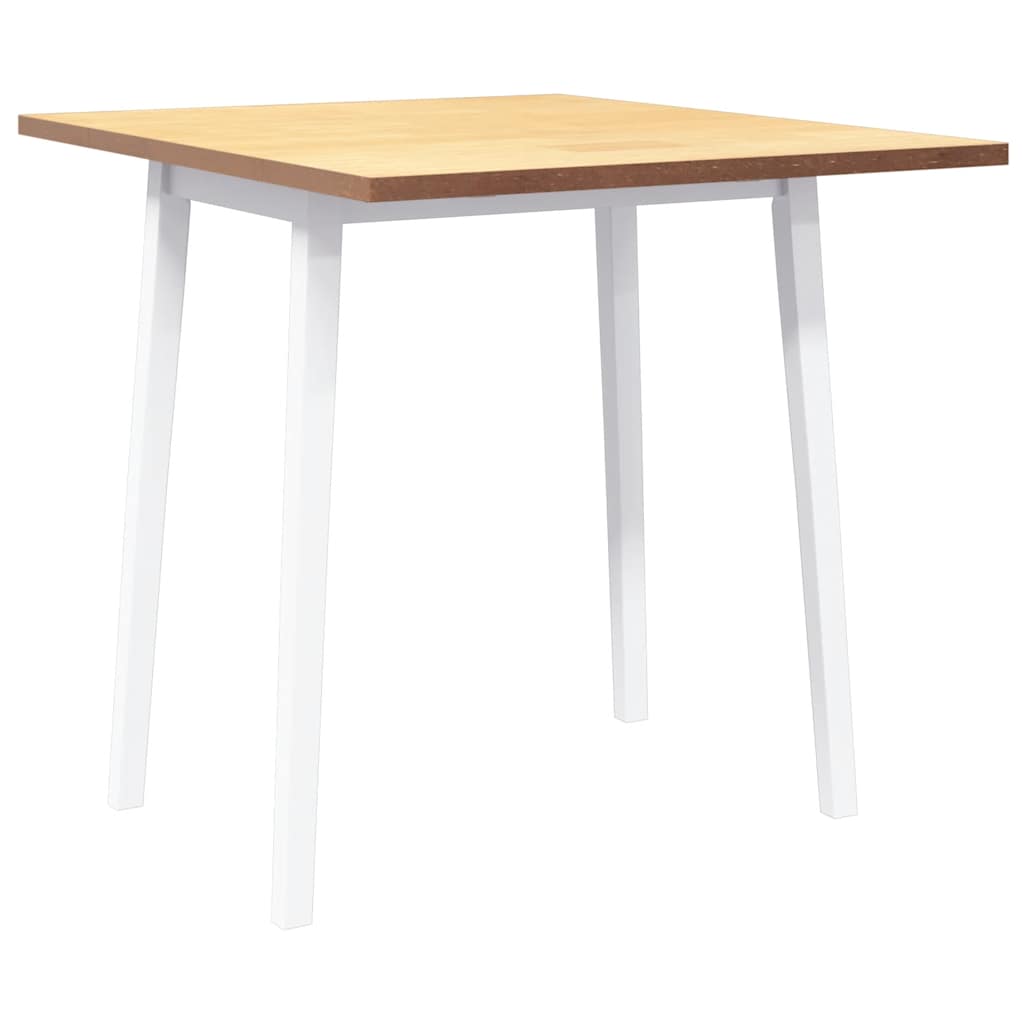 vidaXL Eettafel massief hout wit rubber