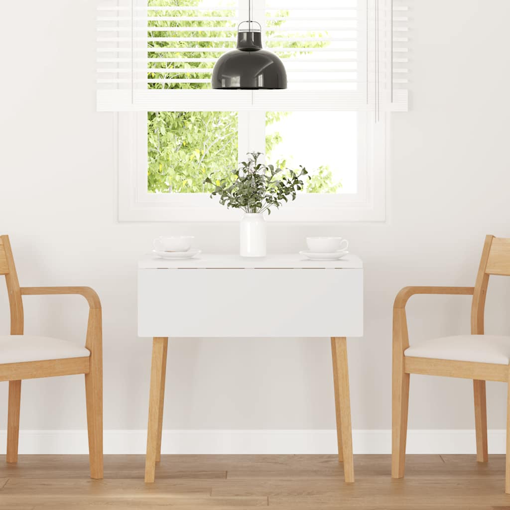 vidaXL Eettafel massief hout wit rubber