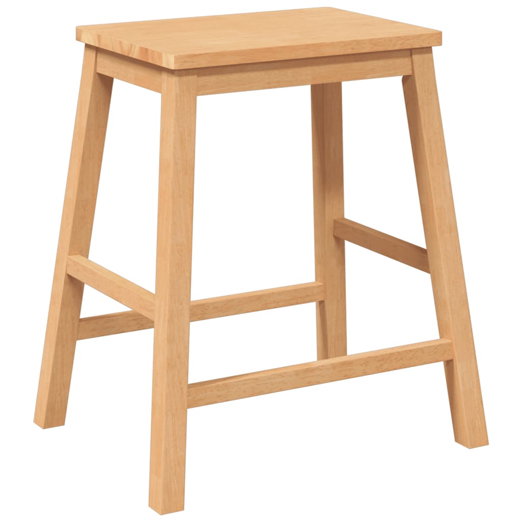 vidaXL Bar Stools with Cushions 2 pcs Solid Rubberwood Brown