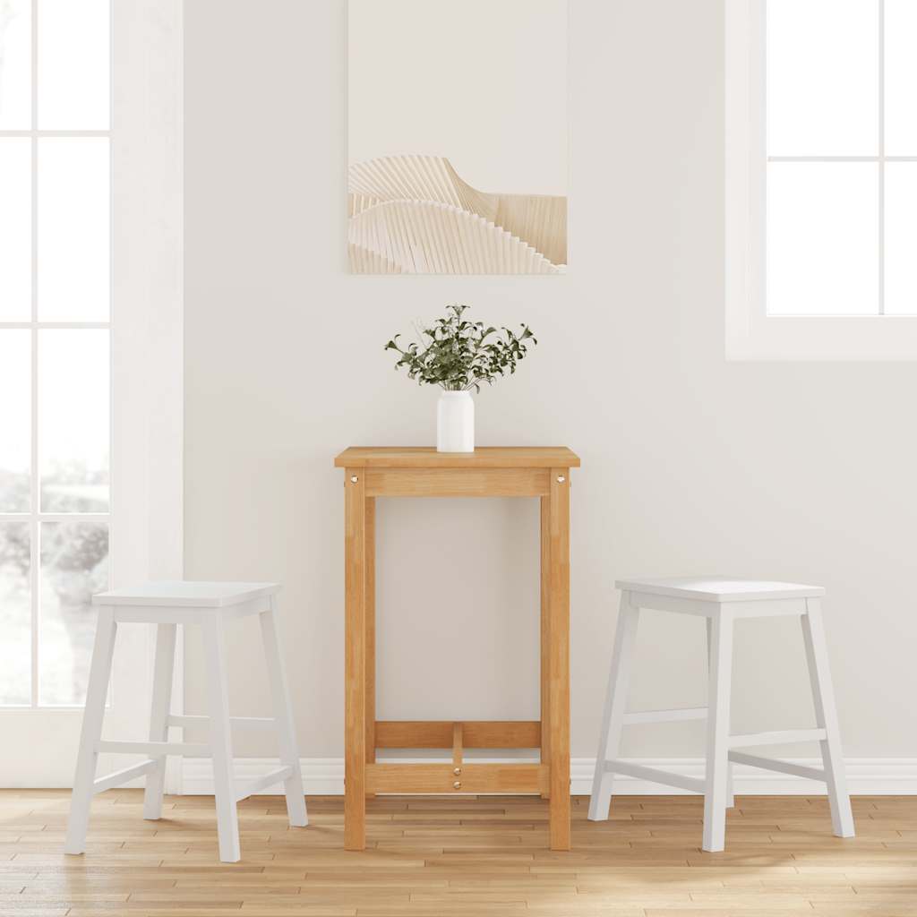 vidaXL Bar Stools with Cushions 2 pcs Solid Rubberwood Brown
