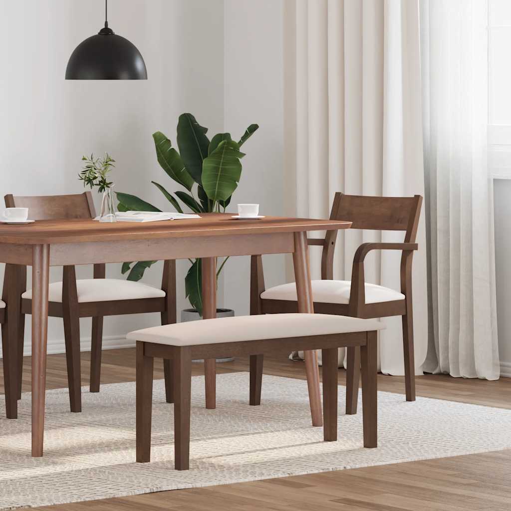 vidaXL Bank 90 cm massief hout rubber bruin