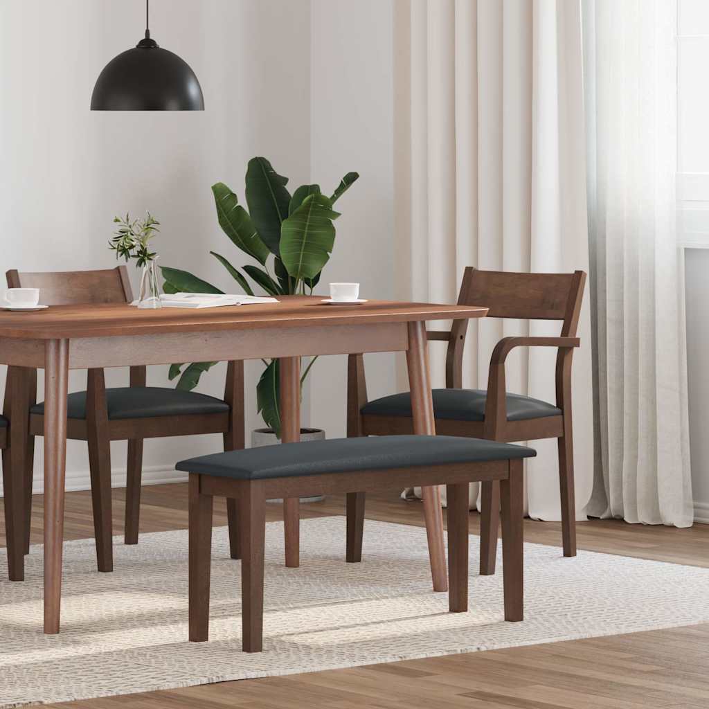 vidaXL Bank 90 cm massief hout rubber bruin