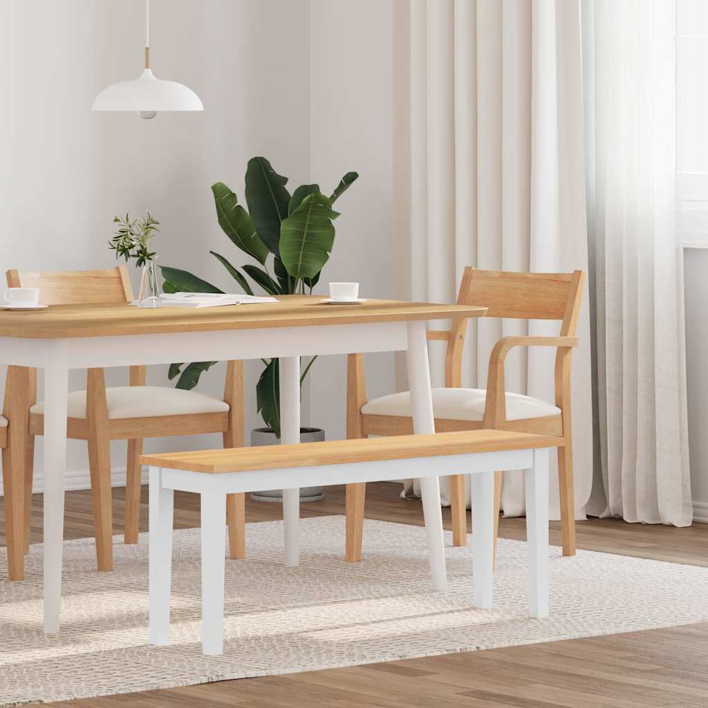 vidaXL Bank 110 cm massief hout rubber