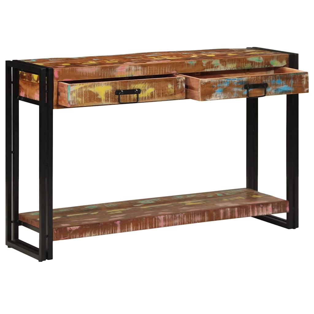 vidaXL Wandtafel Multikleur 120 x 33 x 75 cm Massief Gerecycleerd Hout