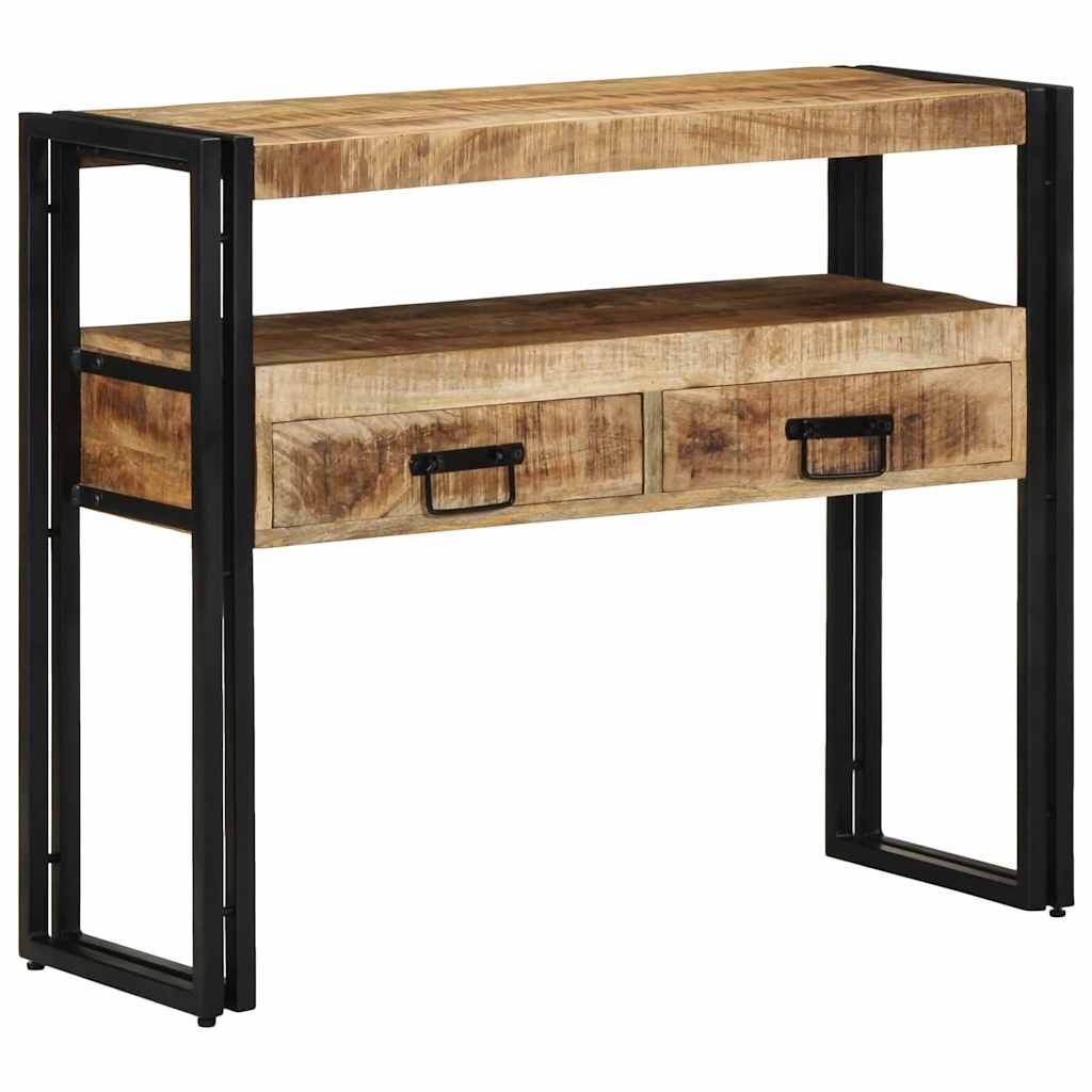vidaXL Wandtafel met lade Bruin 120 x 33 x 75 cm Massief Mango Hout