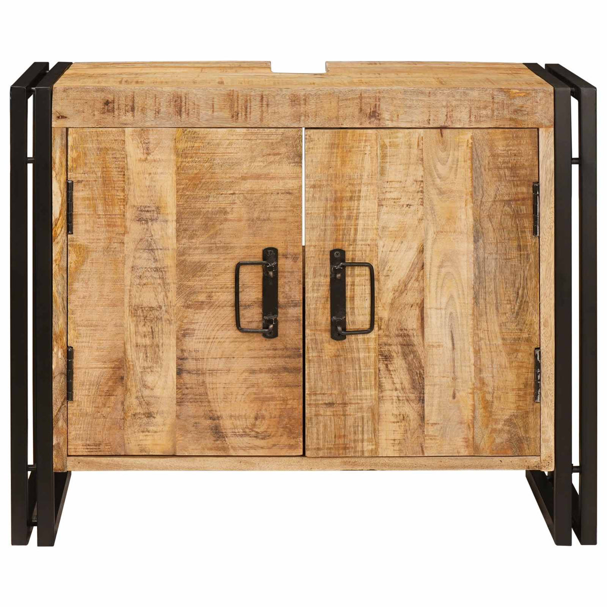 vidaXL Wastafelkast met plank Bruin 71 x 33 x 58 cm Massief Mango Hout