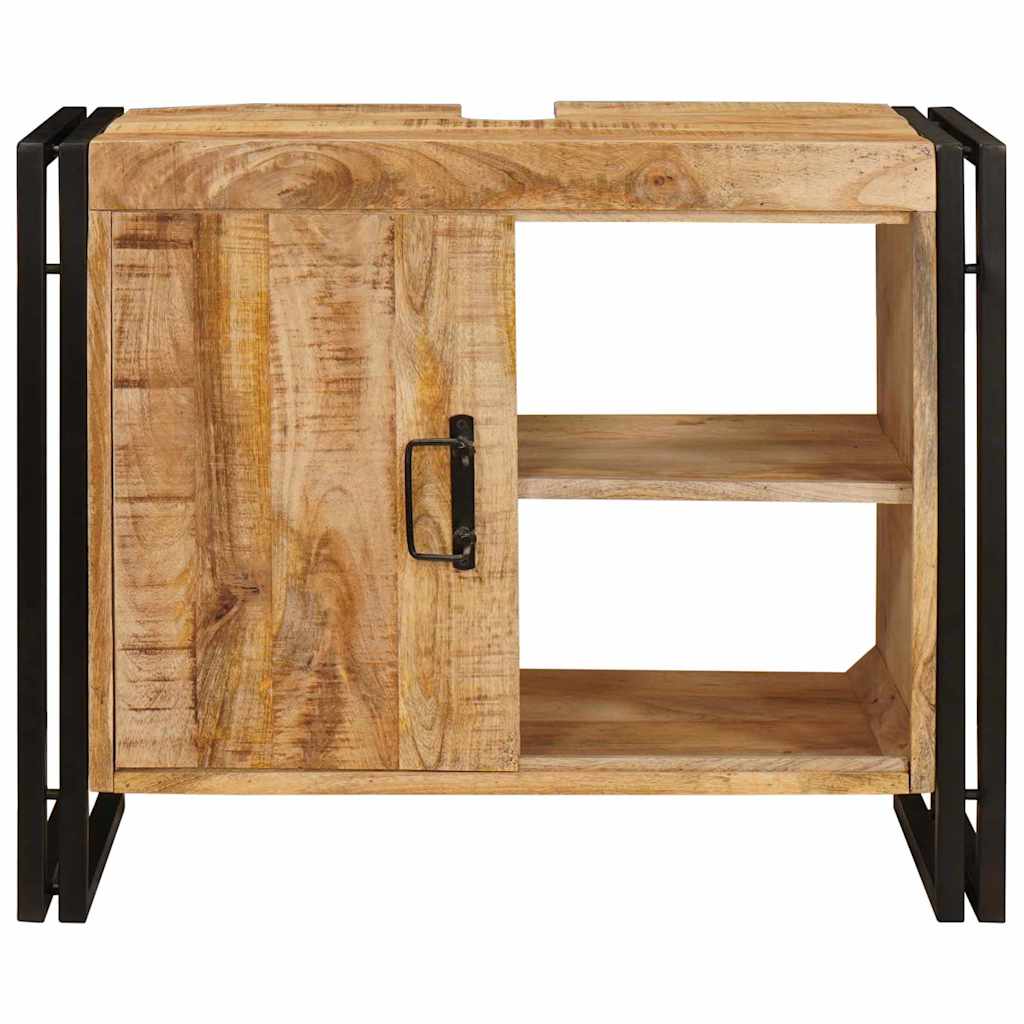 vidaXL Wastafelkast met plank Bruin 71 x 33 x 58 cm Massief Mango Hout
