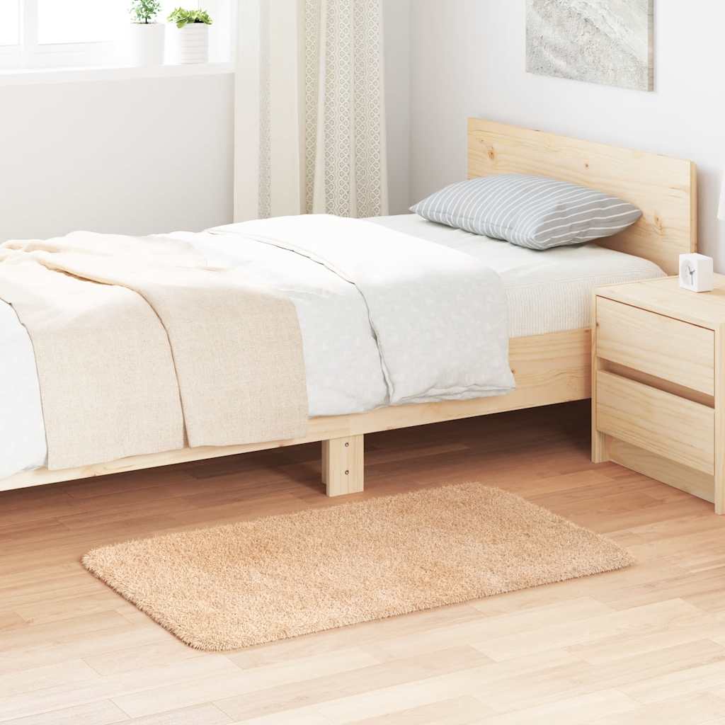 vidaXL Hoogpolig vloerkleed NAVARRA 60x100 cm polyester beige