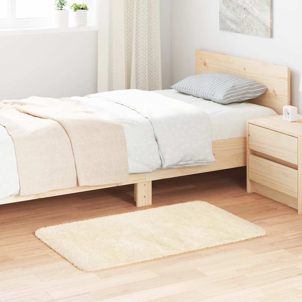 vidaXL Hoogpolig vloerkleed NAVARRA 60x100 cm polyester beige