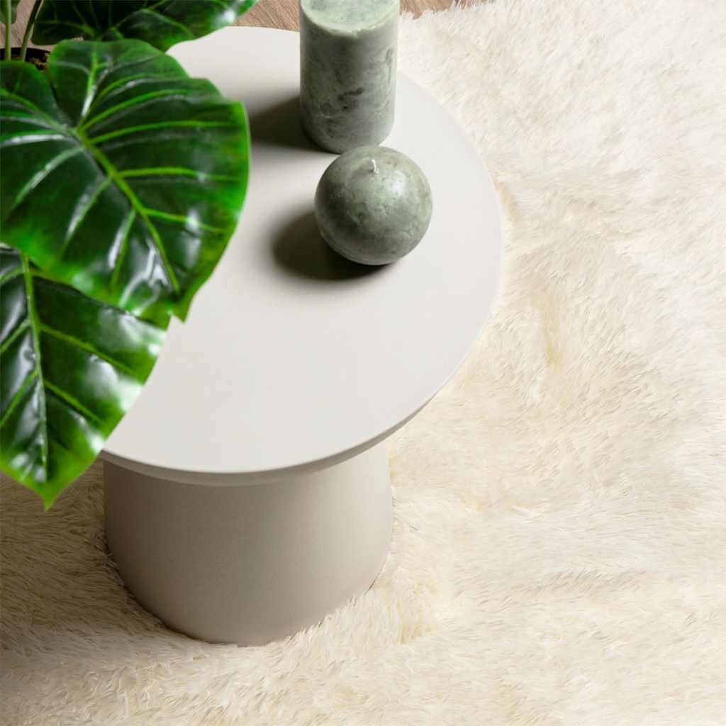 vidaXL Hoogpolig vloerkleed NAVARRA 60x100 cm polyester beige