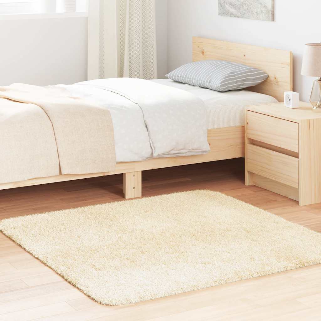 vidaXL Hoogpolig vloerkleed NAVARRA 60x100 cm polyester beige