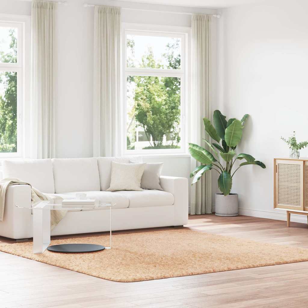 vidaXL Hoogpolig vloerkleed NAVARRA 60x100 cm polyester beige