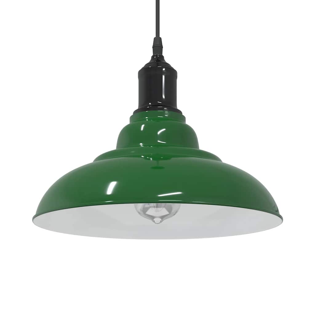 vidaXL Hanglamp in hoogte verstelbaar E27 Ø31 cm metaal glanzend zwart