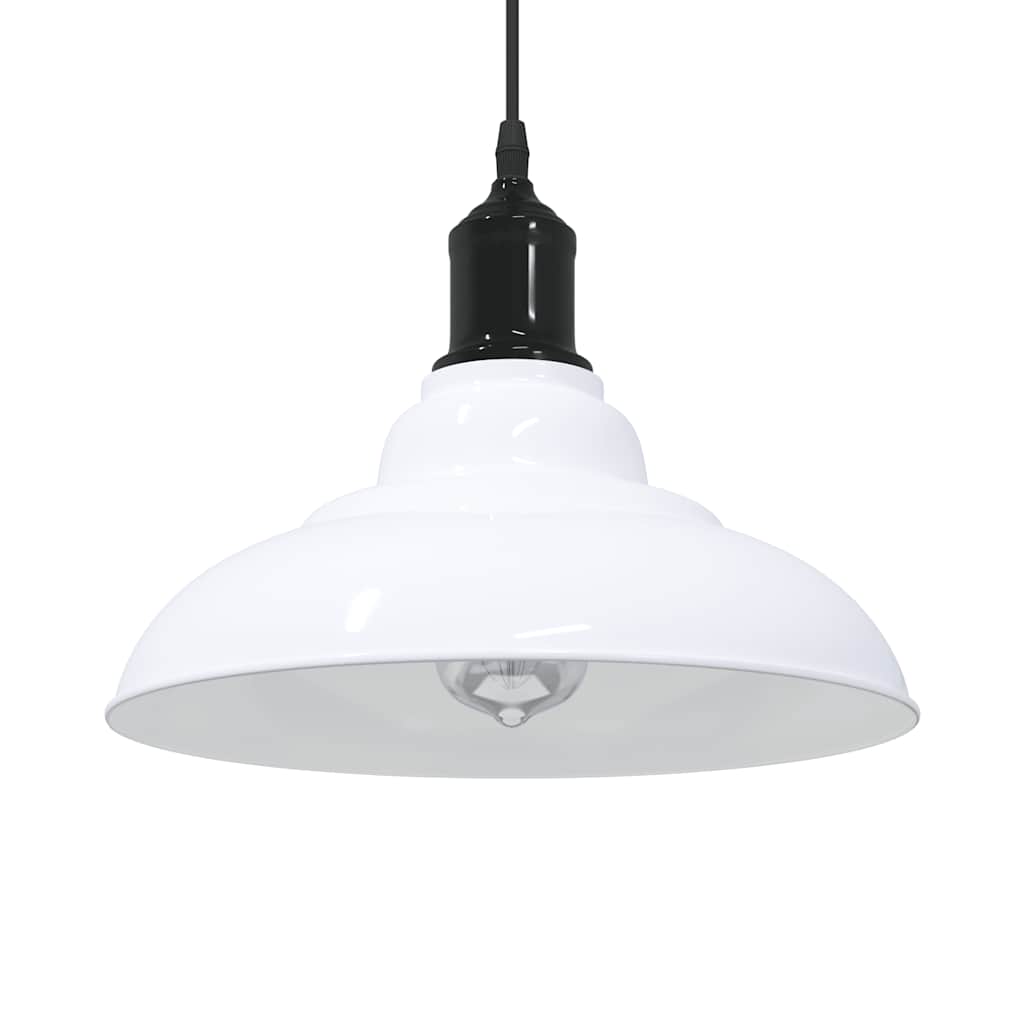 vidaXL Hanglamp in hoogte verstelbaar E27 Ø31 cm metaal glanzend zwart