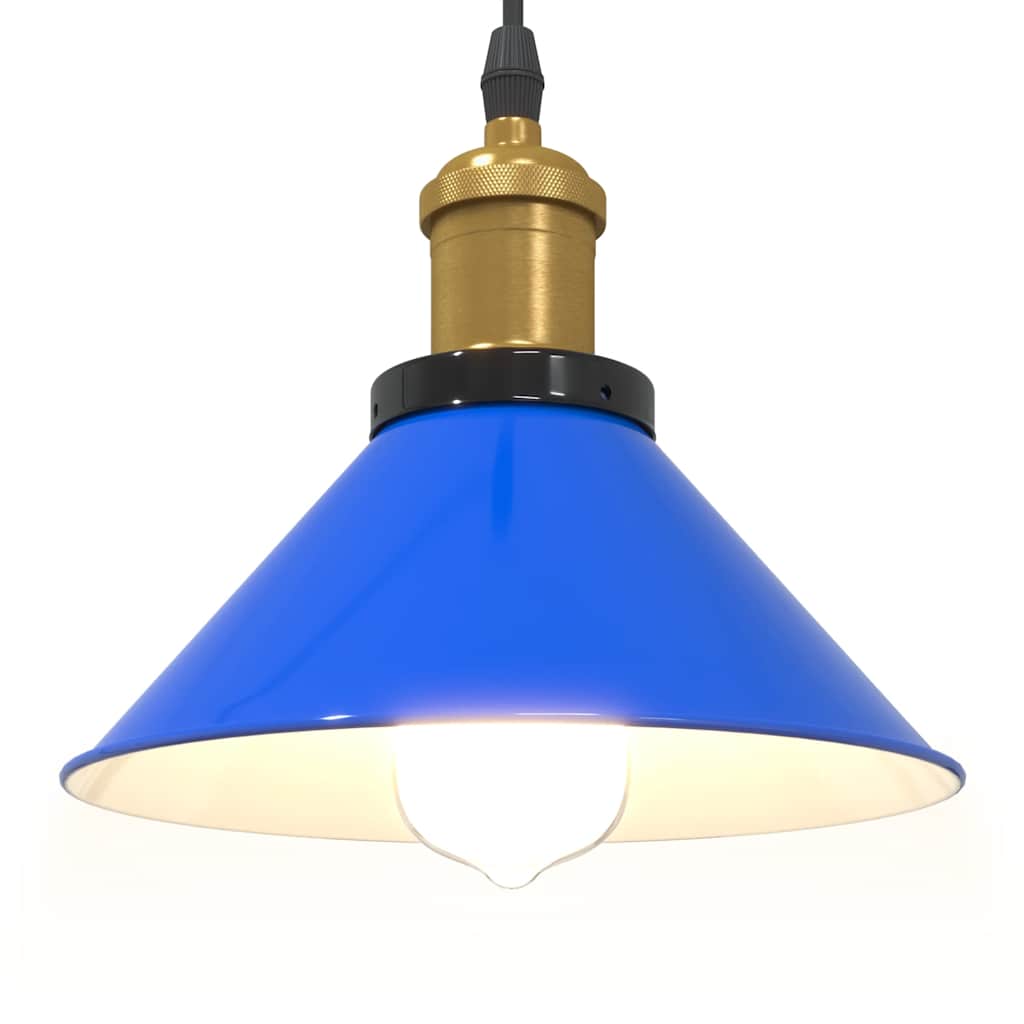 vidaXL Hanglamp in hoogte verstelbaar E27 Ø22 cm metaal glanzend zwart