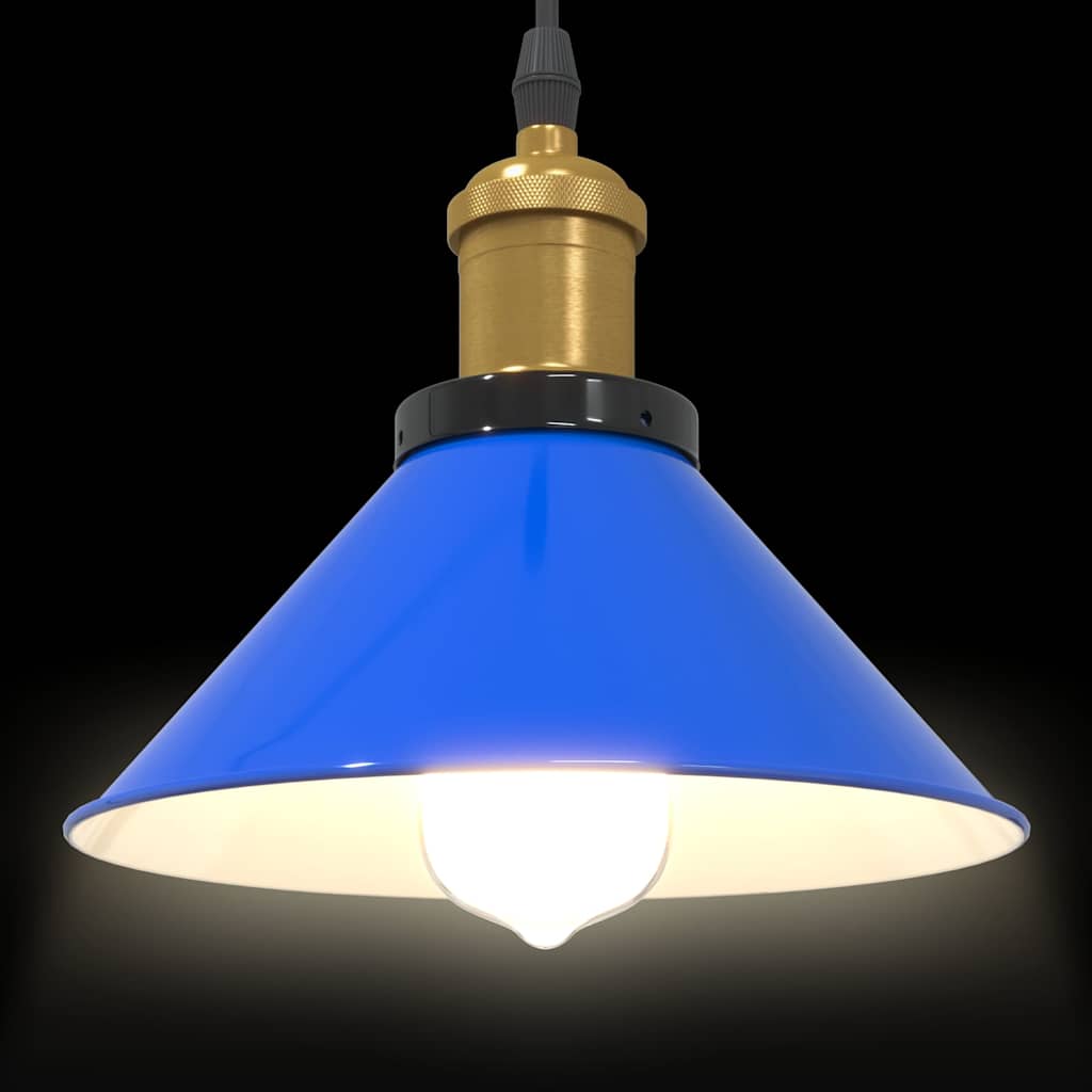 vidaXL Hanglamp in hoogte verstelbaar E27 Ø22 cm metaal glanzend zwart