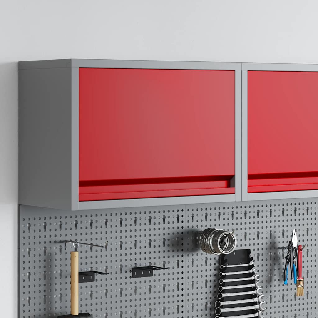 vidaXL Gereedschapskast met opslag Zwart en Grijs 50 x 25 x 35 cm
