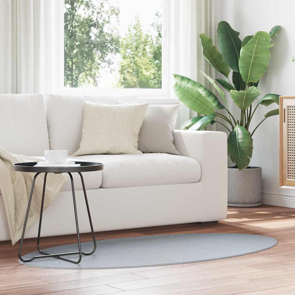 vidaXL Vloerkleden Ovaal HUARTE Antraciet 100 x 200 cm 100% Polyester