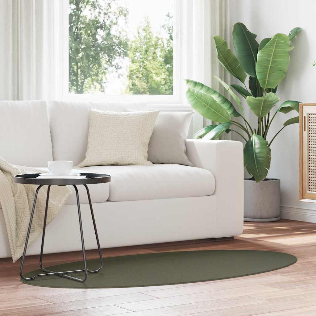 vidaXL Vloerkleden Ovaal HUARTE Antraciet 100 x 200 cm 100% Polyester