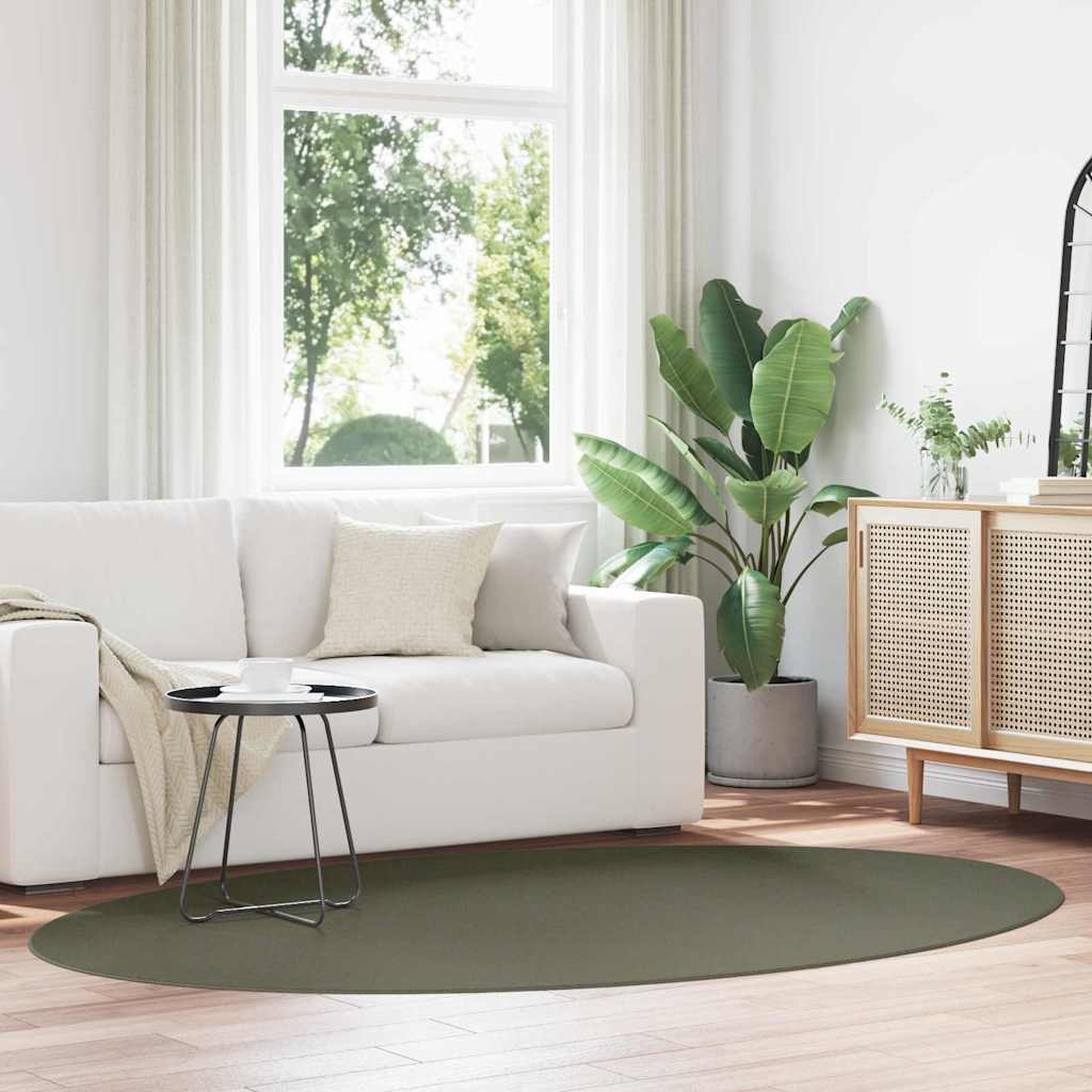 vidaXL Vloerkleden Ovaal HUARTE Antraciet 100 x 200 cm 100% Polyester
