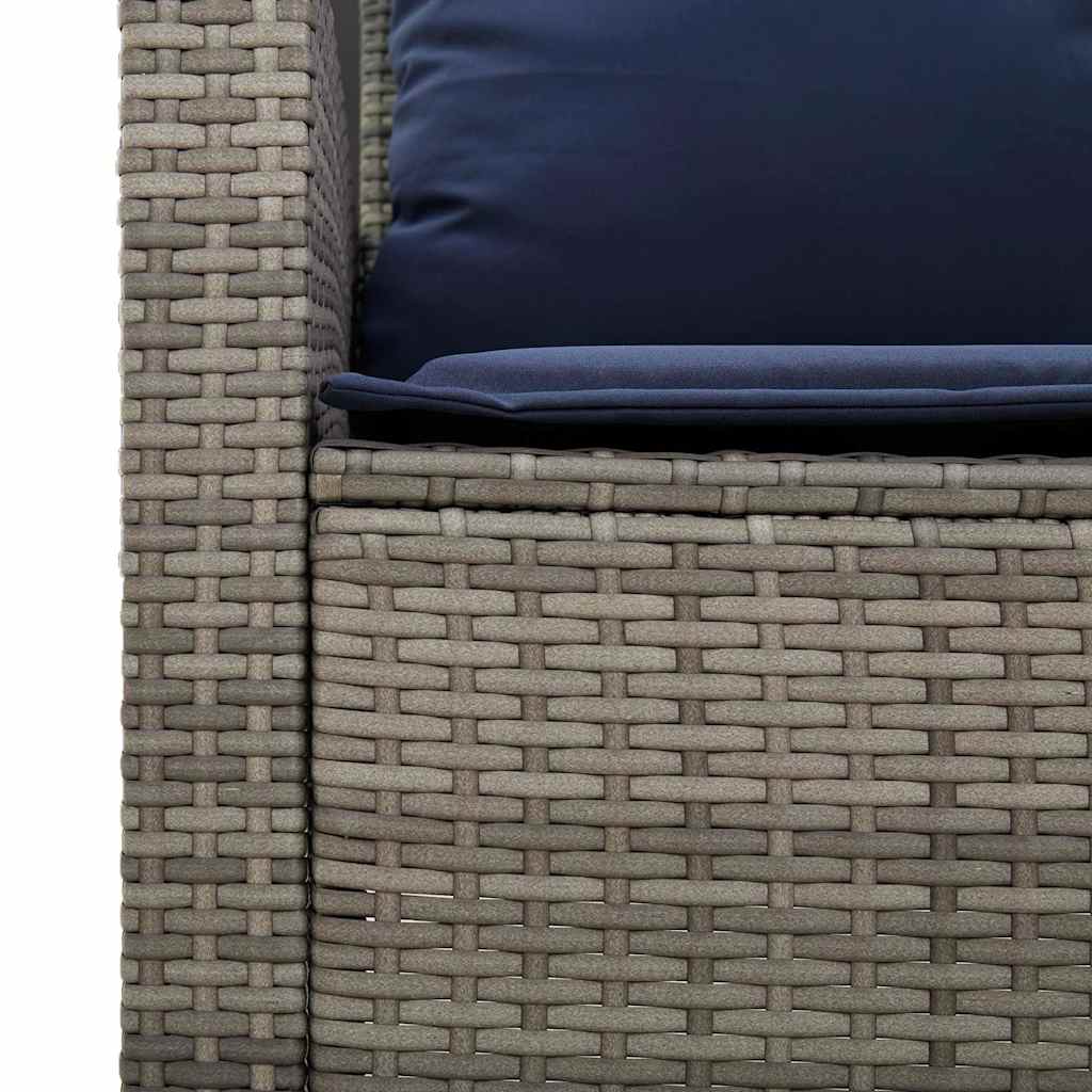 vidaXL Tuinbank 2-zits met kussens & tafel poly rattan zwart