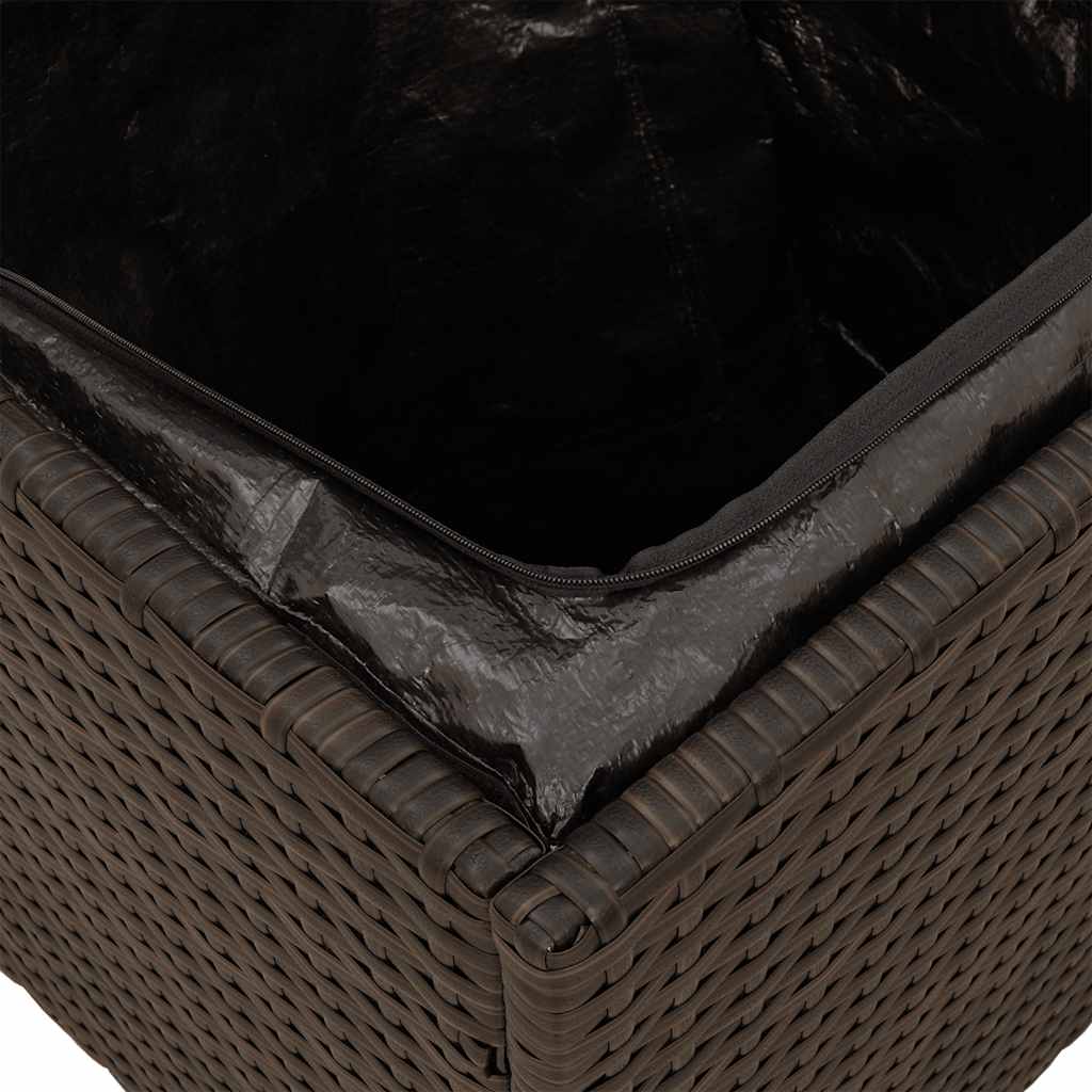 vidaXL Tuinkrukken met kussens 2 st 40x40x43 cm poly rattan bruin