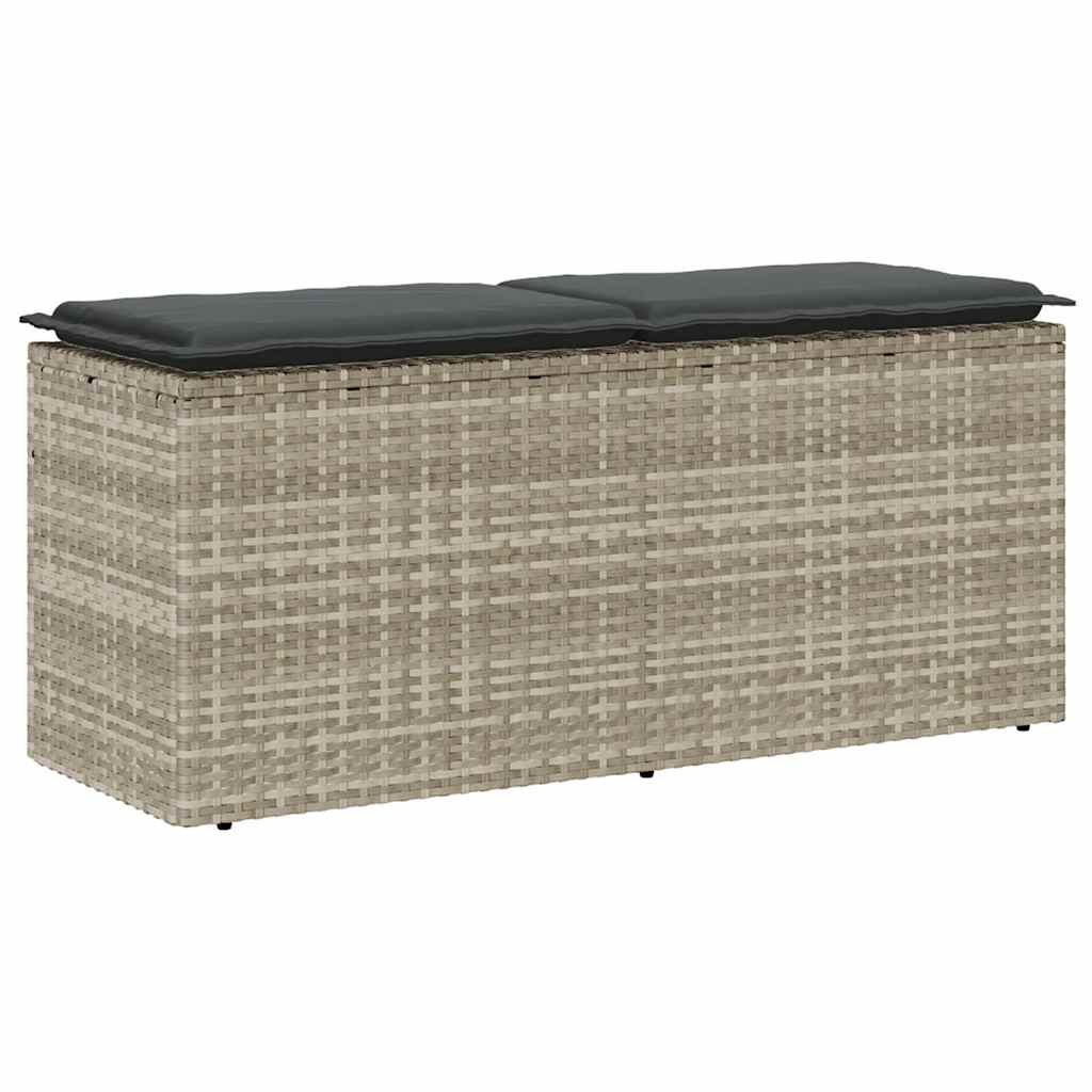 vidaXL Tuinbank met kussen 110x40x44 cm poly rattan zwart