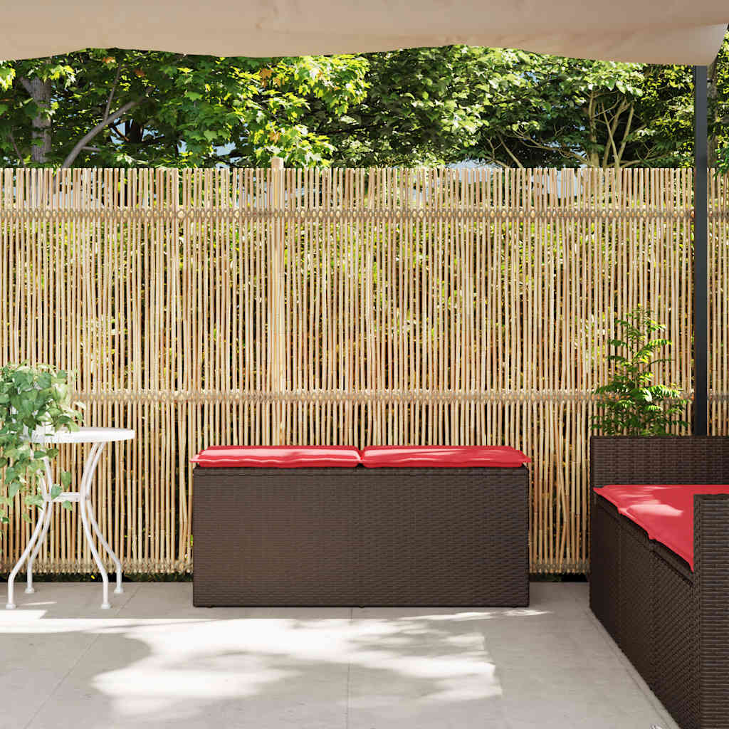 vidaXL Tuinbank met kussen 110x40x44 cm poly rattan grijs