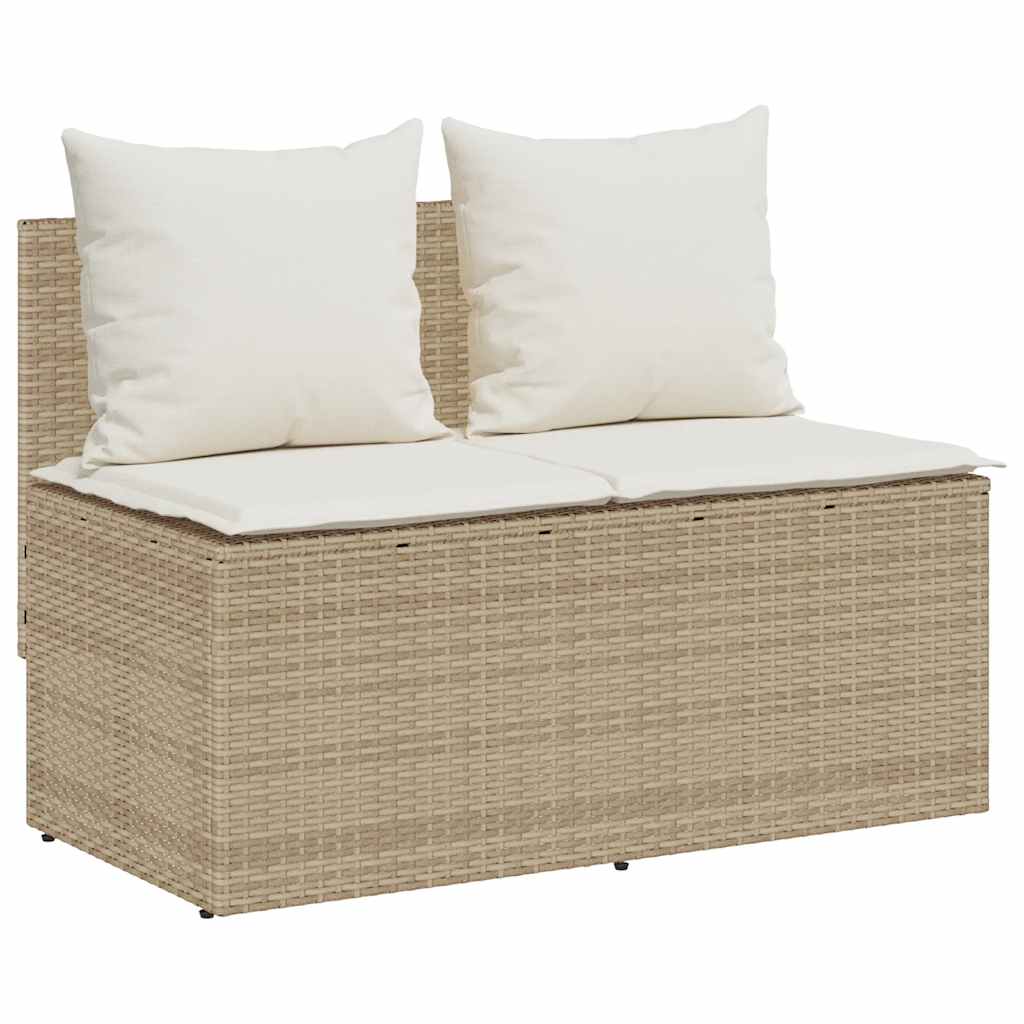 vidaXL 3-delige Tuinset met kussens poly rattan zwart