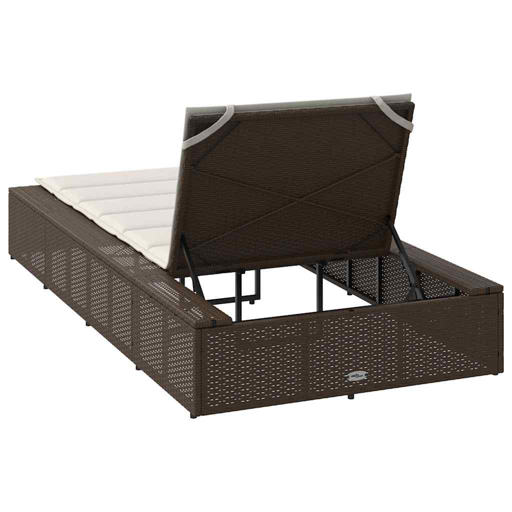 vidaXL Ligbed met zwevend kussen poly rattan zwart