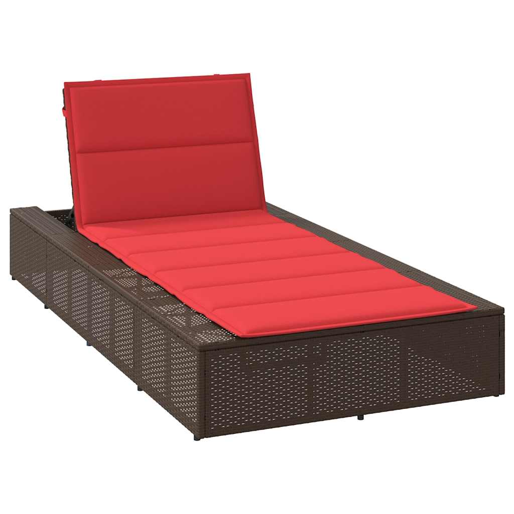 vidaXL Ligbed met zwevend kussen poly rattan zwart