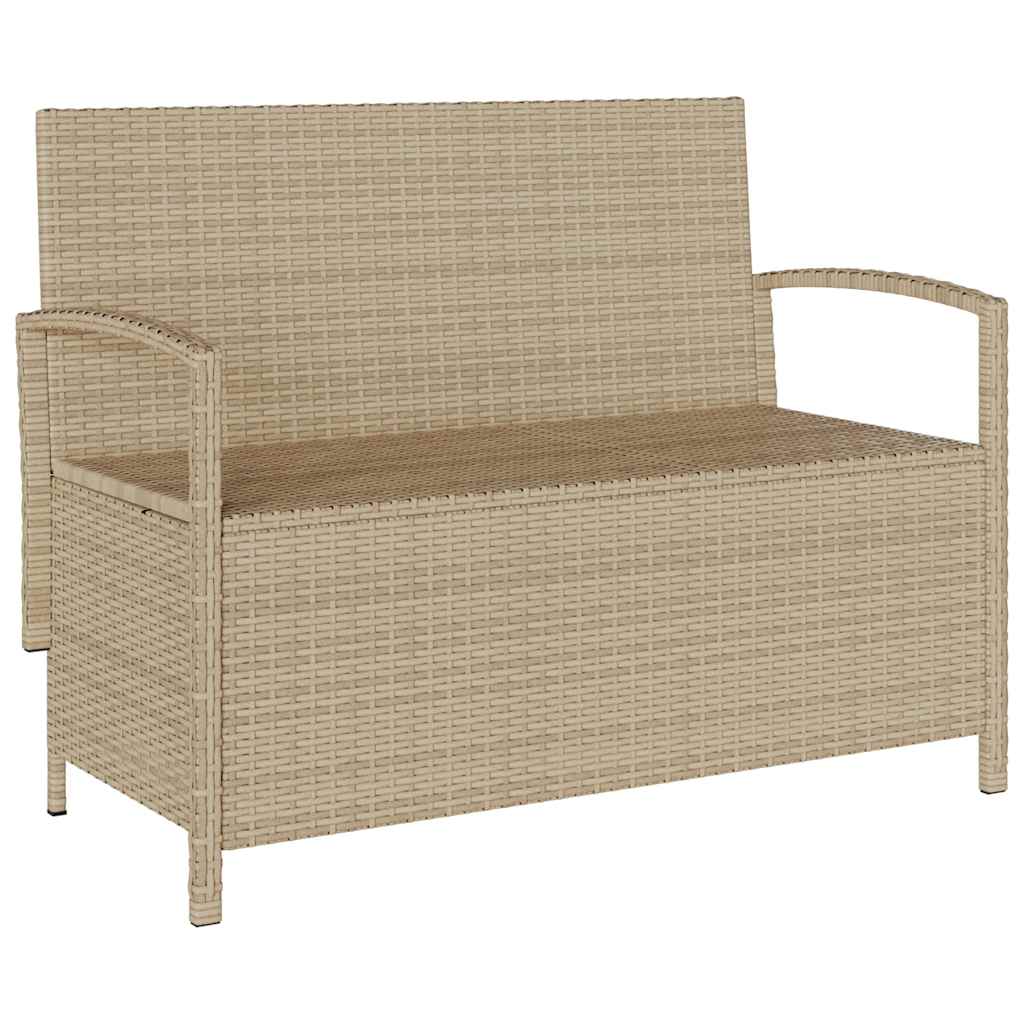 vidaXL Garden Bench with Cushion Poly Rattan Black
