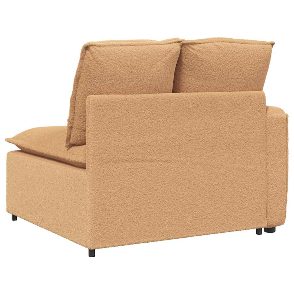 vidaXL Modulaire bank Armleuning eindmodule met kussens 100 cm beige