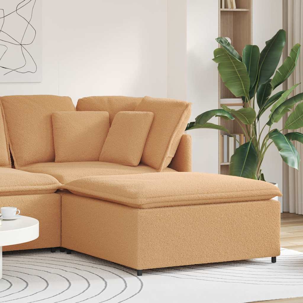 vidaXL Modulaire bank Armleuning eindmodule met kussens 100 cm beige