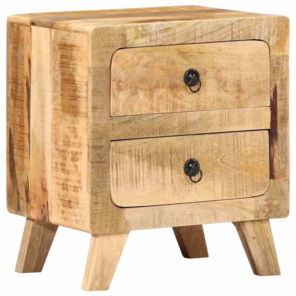 vidaXL Bedside Cabinet 40x32x46 cm Solid Rough Mango Wood