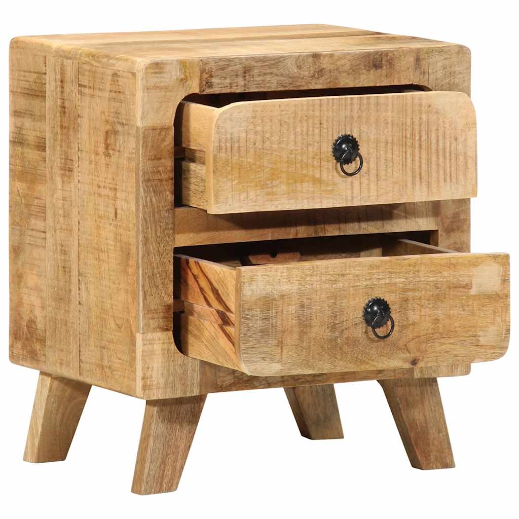 vidaXL Bedside Cabinet 40x32x46 cm Solid Rough Mango Wood
